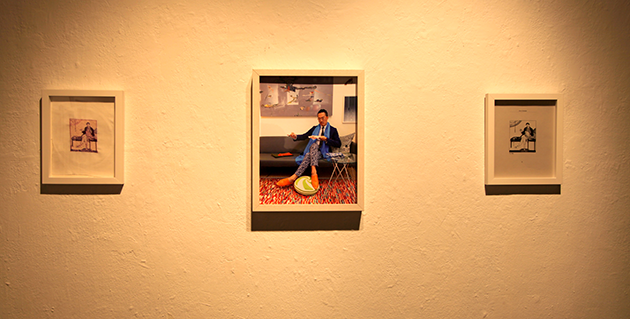 Installation view, Untitled (Aunt Georgie), Untitled (Me as Aunt Georgie, Auntie Georgie by George Plank