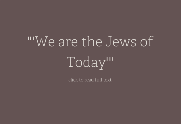 We are the Jews of today:  Filipino Domestic Workers in Israel and the Language of Diaspora